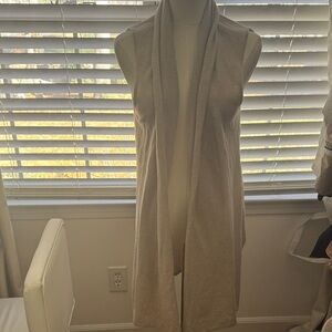 Cashmere long open front vest